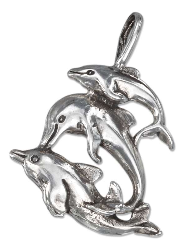 Triple STACK Dolphin Charm