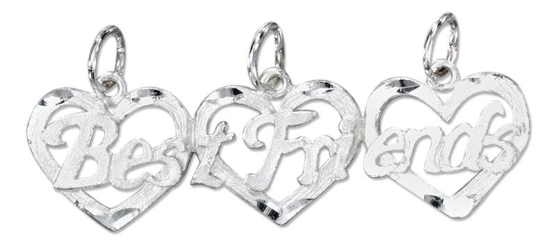 BEST FRIENDS Three 3 Piece Charm BEST FRIENDS Three 3 Piece Charm