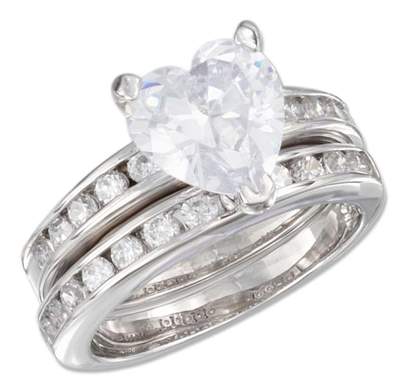 Two Piece Ring Set Heart Shape Cubic Zirconia Cubic Zirconia