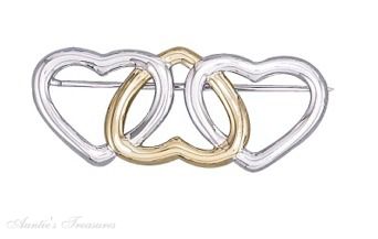 Love Joined Two Hearts Together Brooch Pin