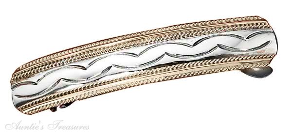 Two Tone Barrette Squeeze Tab Release Snap Close