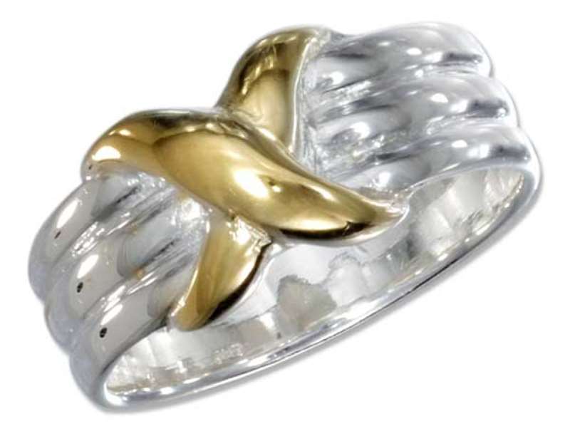 Two Tone Crossover Ring Two Tone Crossover Ring