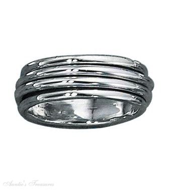 Unisex Plain 7mm Double Band Spinner Ring