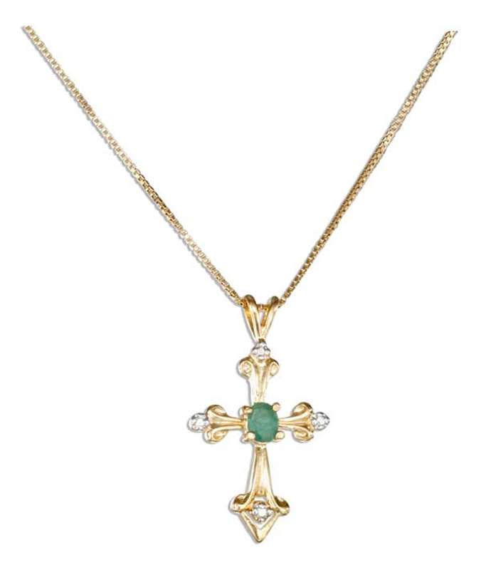 Gold Vermeil Necklace Rose Cut Illusion Tip Christian Religious