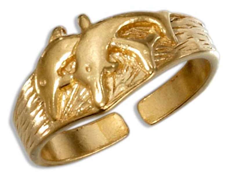 Gold Vermeil Double Dolphins Toe Ring Gold Vermeil Double Dolphins Toe Ring