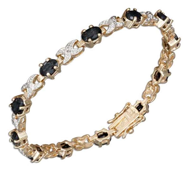 Gold Vermeil Sapphire Rose Cut Illusion "x" Bracelet Di
