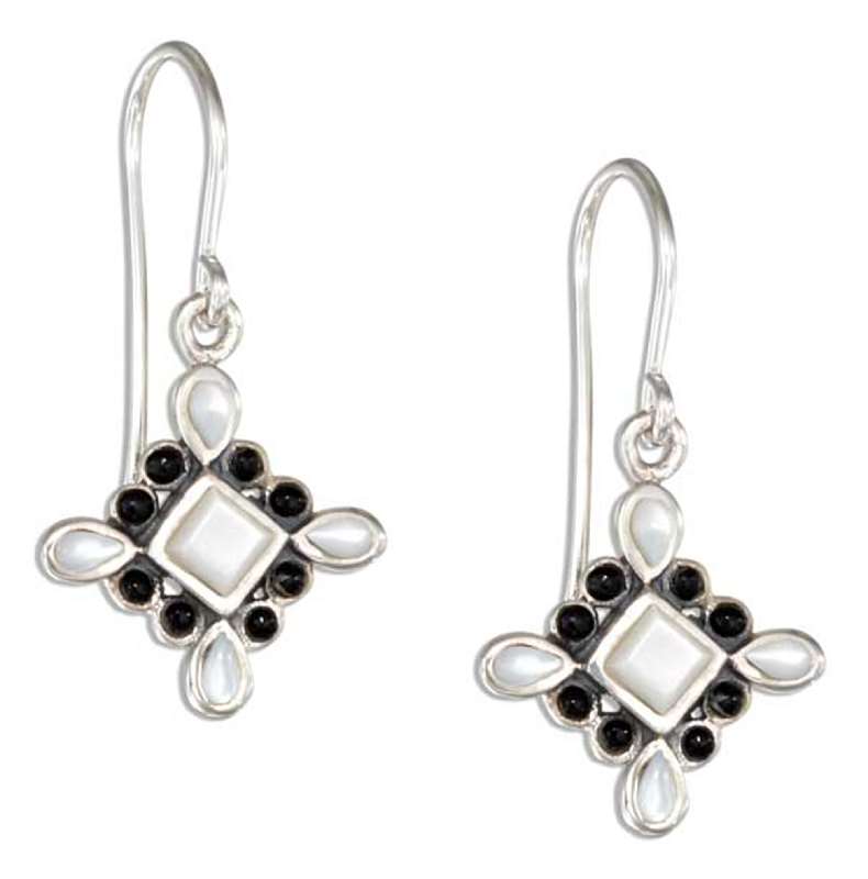 White Mother Of Pearl Black Onyx Christian Religious Cross Dangl White Mother Of Pearl Black Onyx Christian Religious Cross Dangl