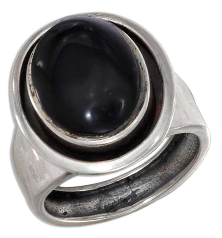 Wide Shank Ring Jet Inset Wide Shank Ring Jet Inset