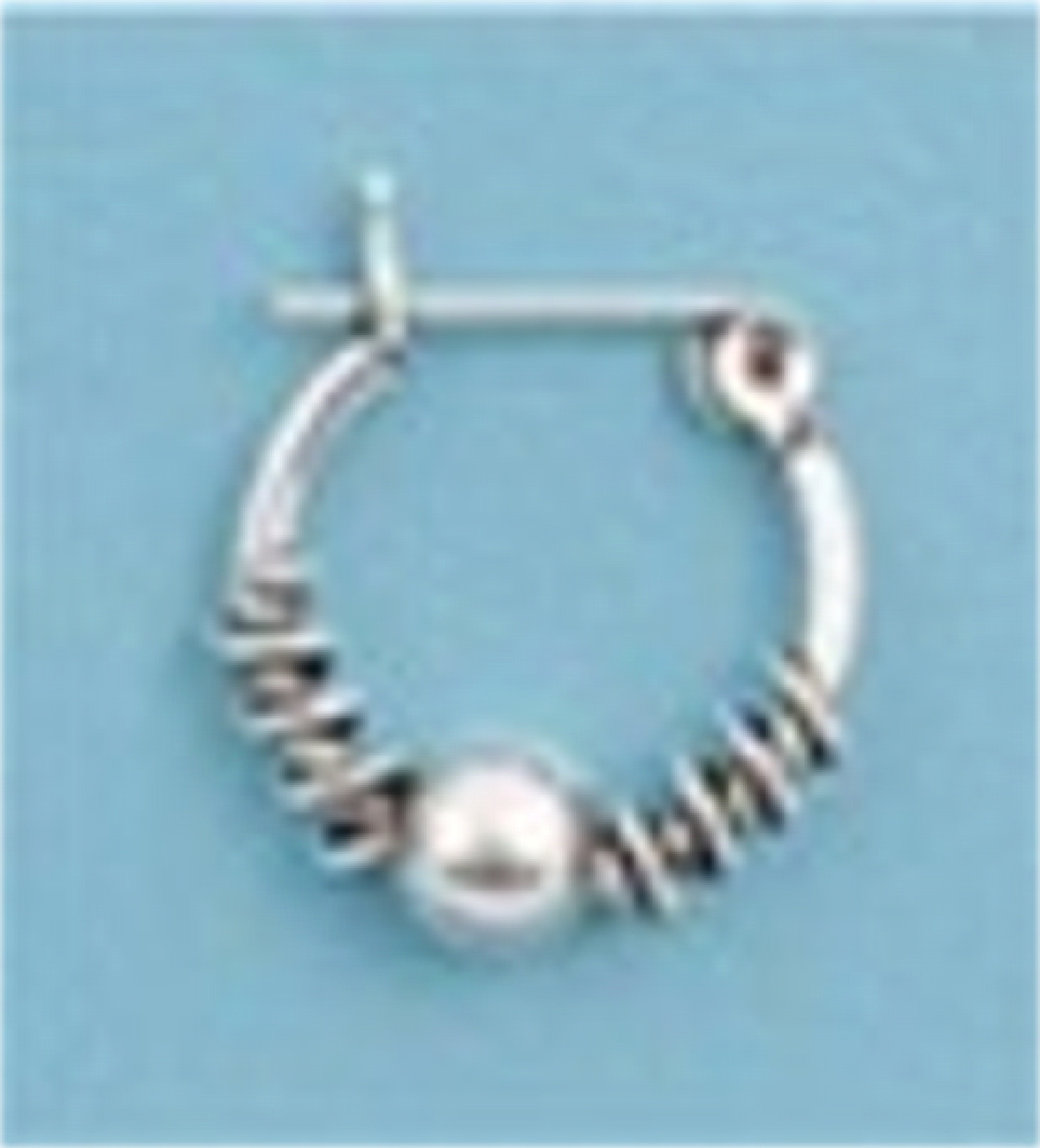12mm (15/32") Wide Wrap Wire Ball Charm Tubular Single Hoop Earring 12mm (15/32") Wide Wrap Wire Ball Charm Tubular Single Hoop Earring
