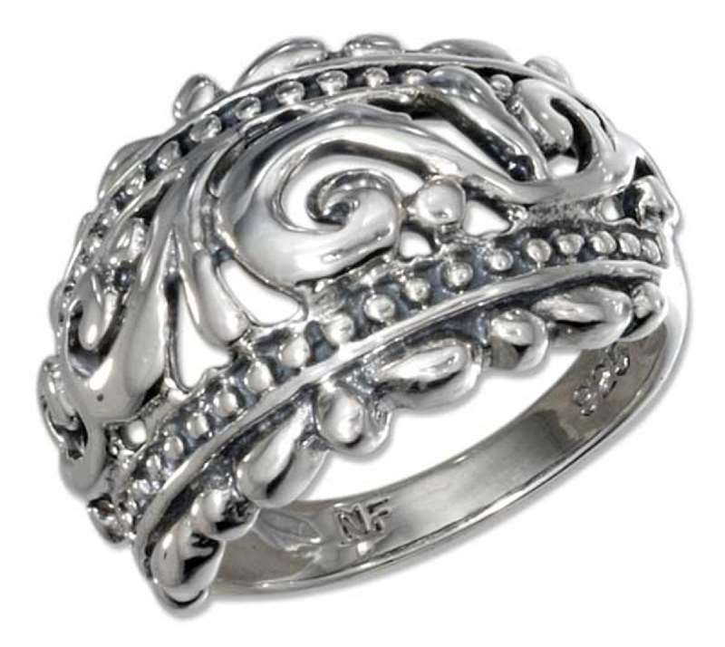 Scalloped Filigree Dome Ring Scalloped Filigree Dome Ring