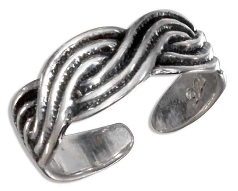 Wide Band Braided Weave Adjustable Toe Ring Wide Band Braided Weave Adjustable Toe Ring