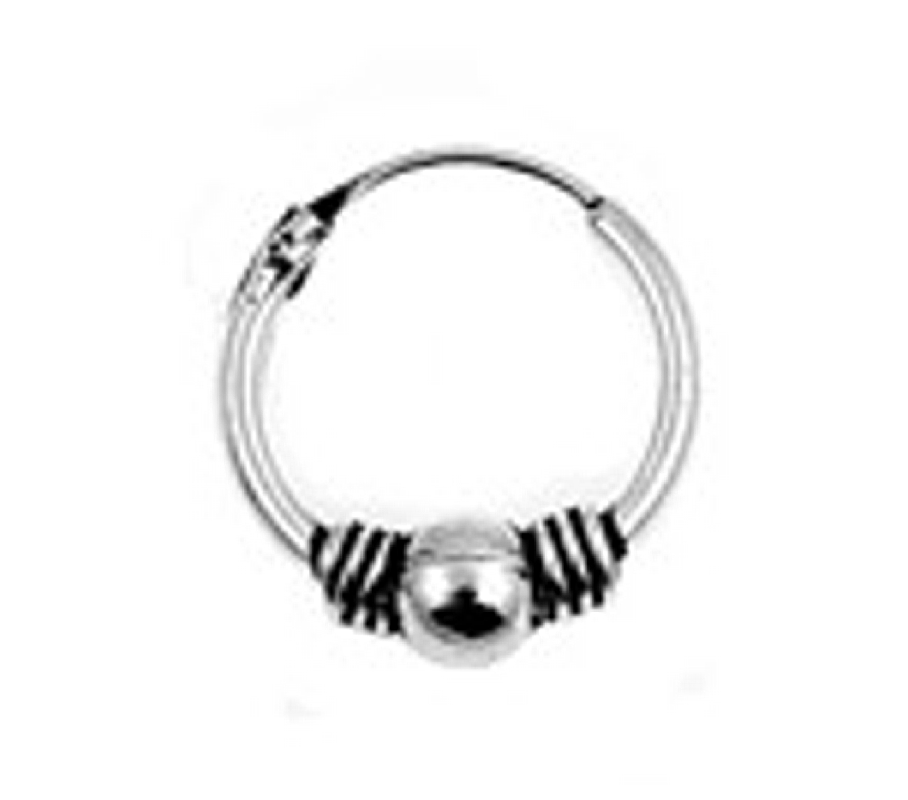 11.5mm (7/16") Diameter Wire Ball Tubular Endless Single Hoop Earring 11.5mm (7/16") Diameter Wire Ball Tubular Endless Single Hoop Earring