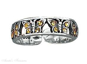Yellow Crystal Butterfly Toe Ring Yellow Crystal Butterfly Toe Ring