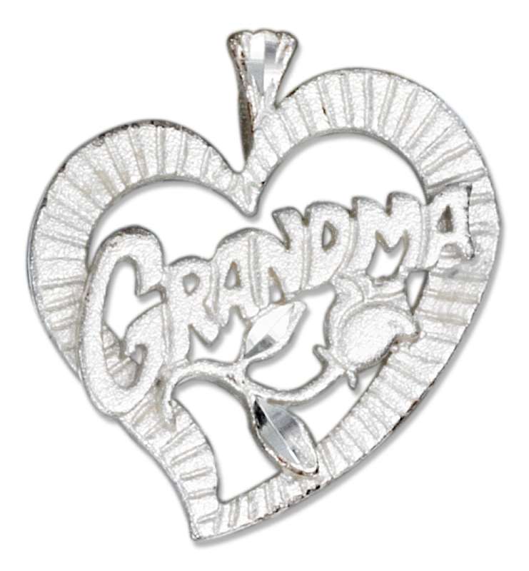 Small GRANDMA Heart And Rose Pendant Small GRANDMA Heart And Rose Pendant