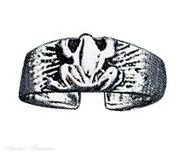 Wide Graduated Band Sitting Reptile Toad Frog Adjustable Toe Ring
