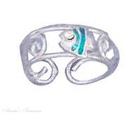 Bright Hot Pink Enameled Tropical Fish Toe Ring Bright Hot Pink Enameled Tropical Fish Toe Ring