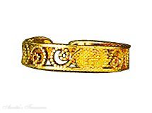 14k Yellow Gold Thin Adjustable Filigree Band Toe Ring 14k Yellow Gold Thin Adjustable Filigree Band Toe Ring