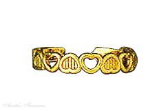 14k Yellow Gold Thin Adjustable Open Closed Hearts Band Toe Ring 14k Yellow Gold Thin Adjustable Open Closed Hearts Band Toe Ring