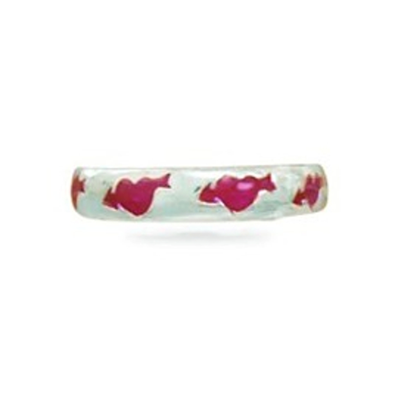 Red Enameled Arrow And Heart Thin Band Adjustable Toe Ring Red Enameled Arrow And Heart Thin Band Adjustable Toe Ring