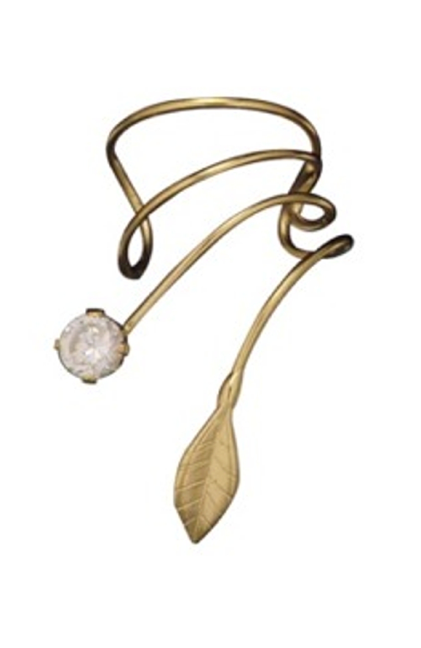 Vermeil Pierceless Left Only Ear Cuff Wrap Earring With Clear Cubic Zi Vermeil Pierceless Left Only Ear Cuff Wrap Earring With Clear Cubic Zi