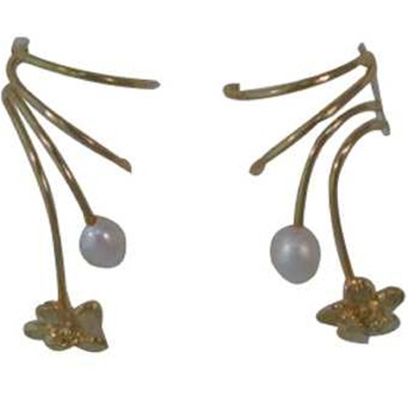 Gold Vermeil Pierceless Left Only Ear Cuff Wrap Earrings Gold Vermeil Pierceless Left Only Ear Cuff Wrap Earrings