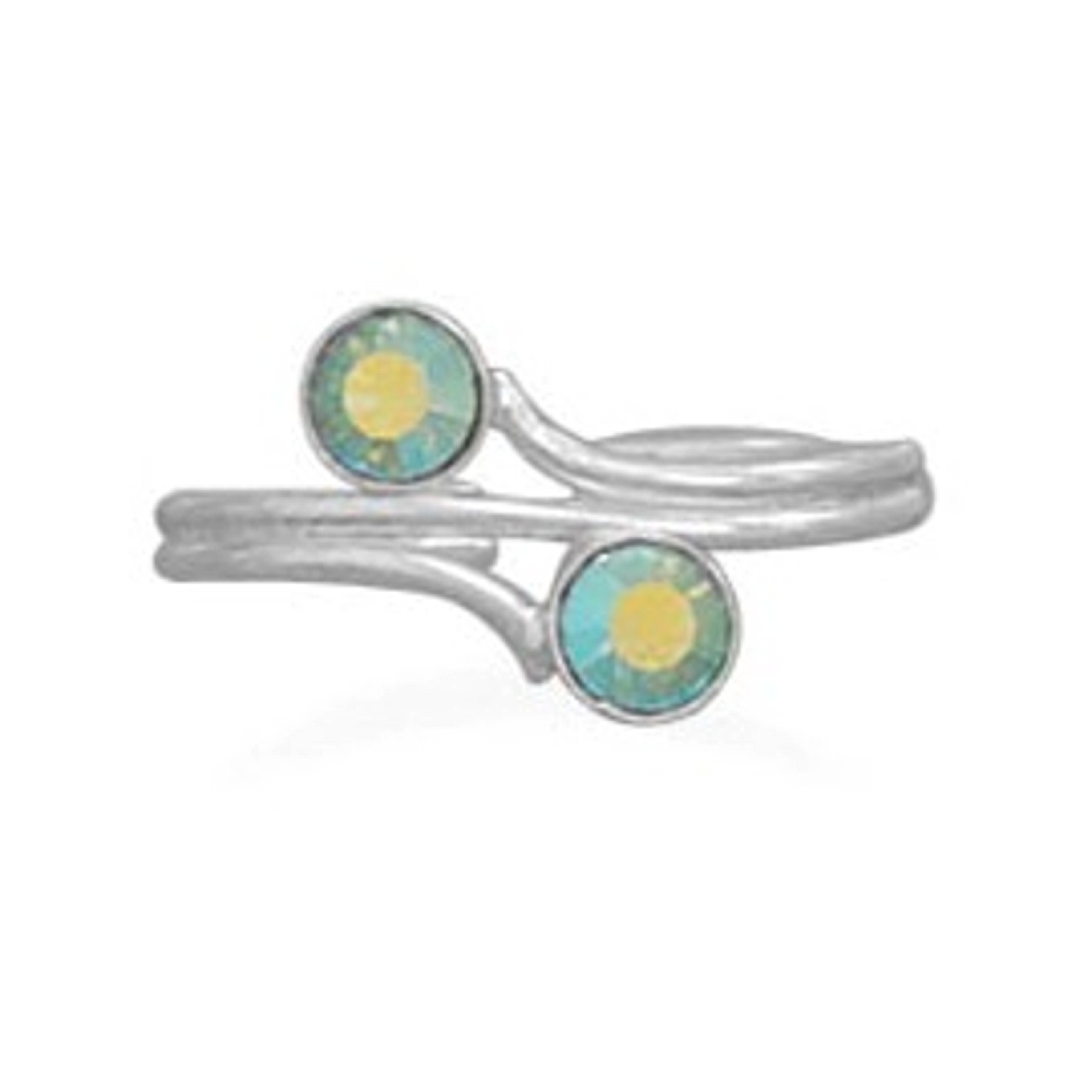 Blue Green Aurora Borealis Crystals Adjustable Toe Ring Blue Green Aurora Borealis Crystals Adjustable Toe Ring