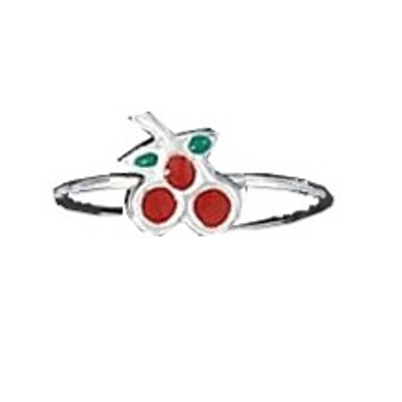 Dainty Red Enameled Cherries Toe Ring
