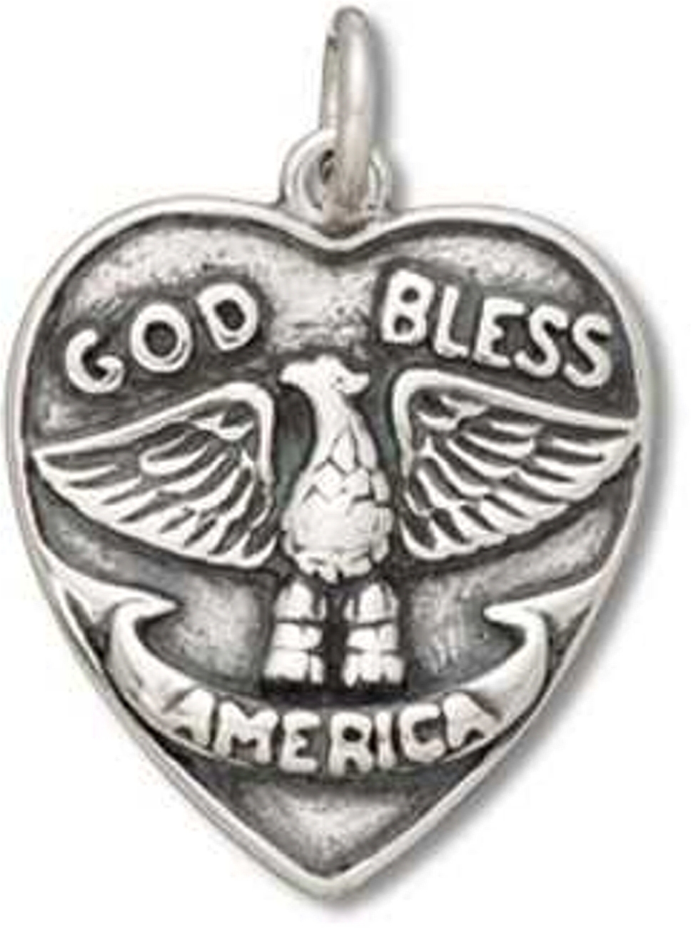 God Bless America Eagle Heart Shaped Charm God Bless America Eagle Heart Shaped Charm