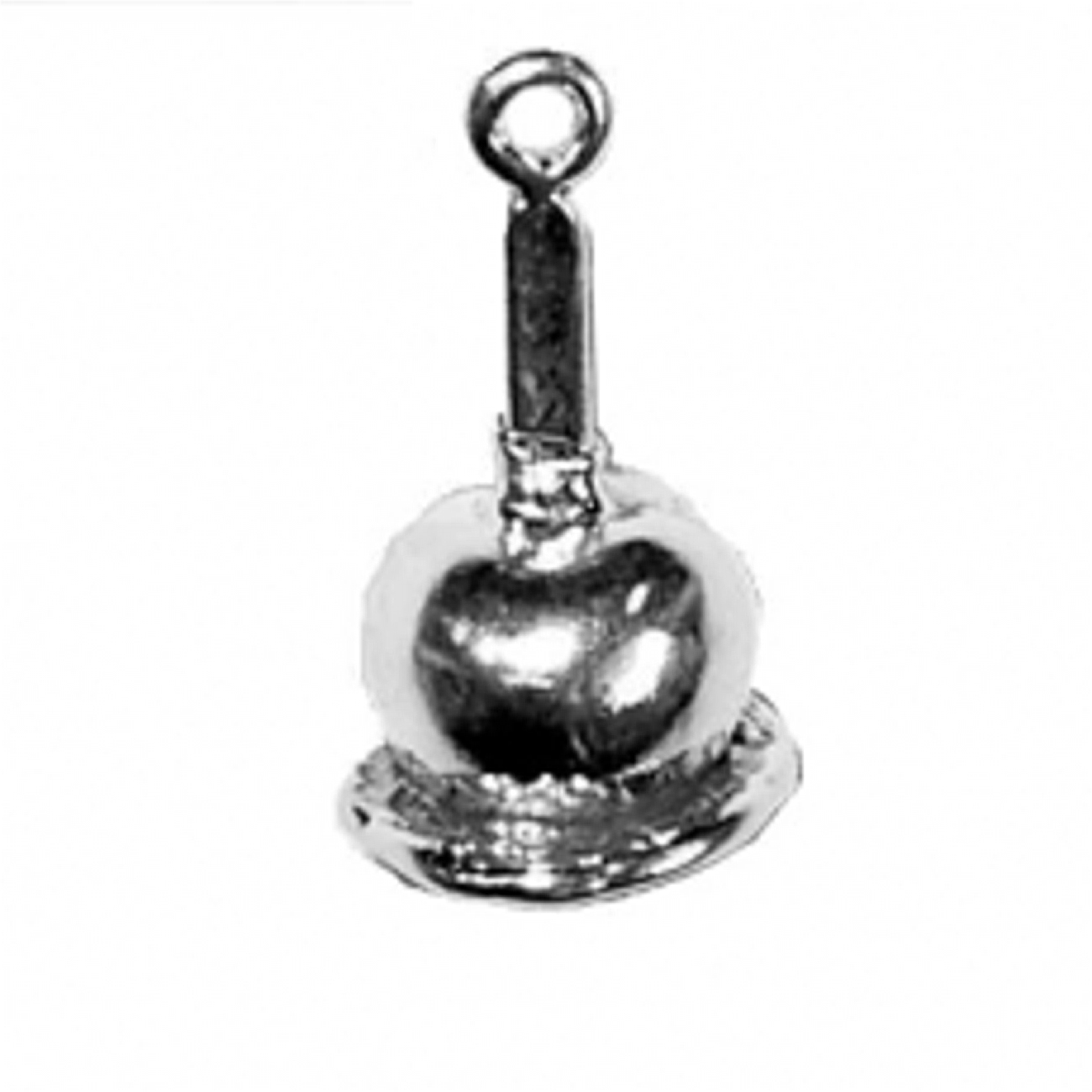 Sterling Silver Carmel Apple 3D Charm