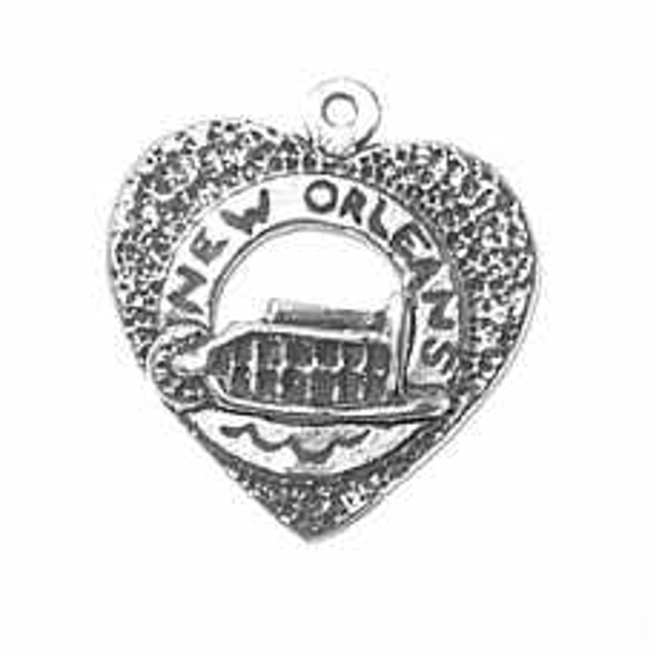Heart With New Orleans Riverboat In Center Charm Heart With New Orleans Riverboat In Center Charm