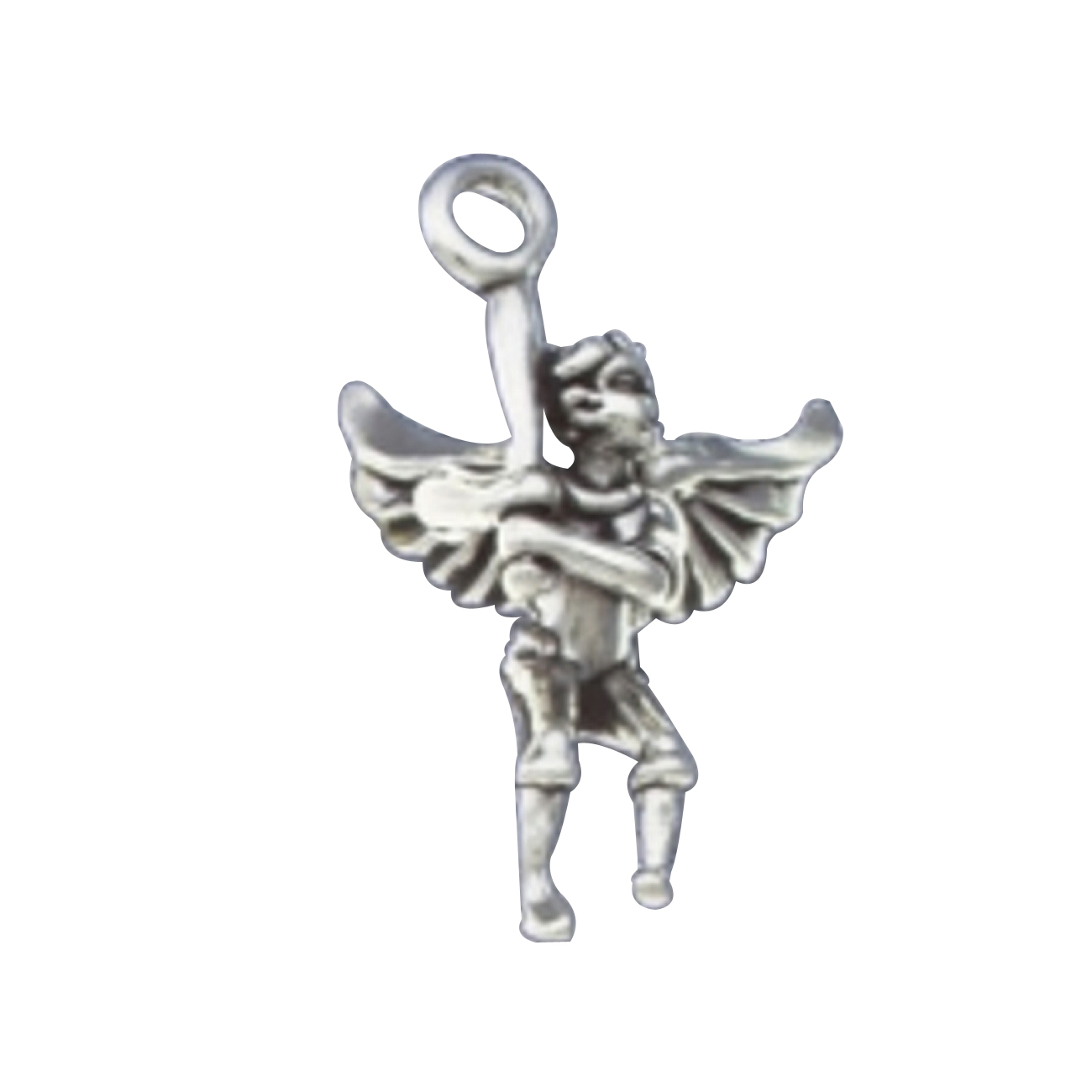 3D Angel With Wings Holding Baseball Bat Charm 3D Angel With Wings Holding Baseball Bat Charm