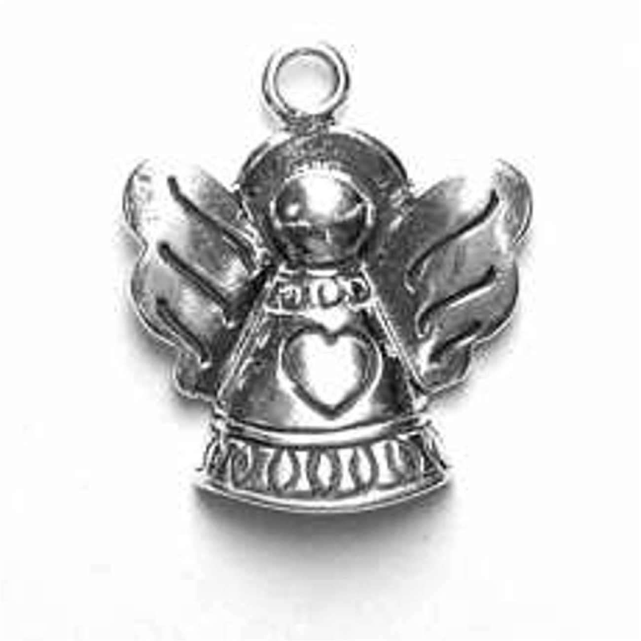 Angel With Heart In Center Of Dress Charm Angel With Heart In Center Of Dress Charm