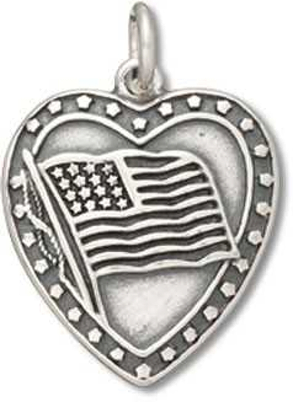 Heart With American Flag And Stars Charm Heart With American Flag And Stars Charm
