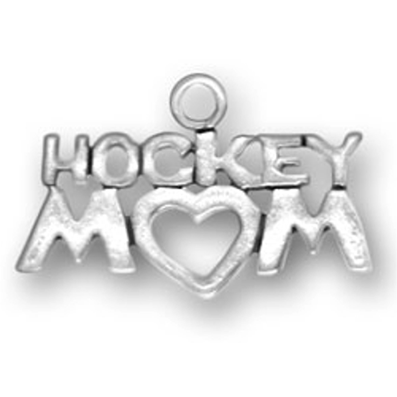HOCKEY MOM With A Heart Word Charm HOCKEY MOM With A Heart Word Charm
