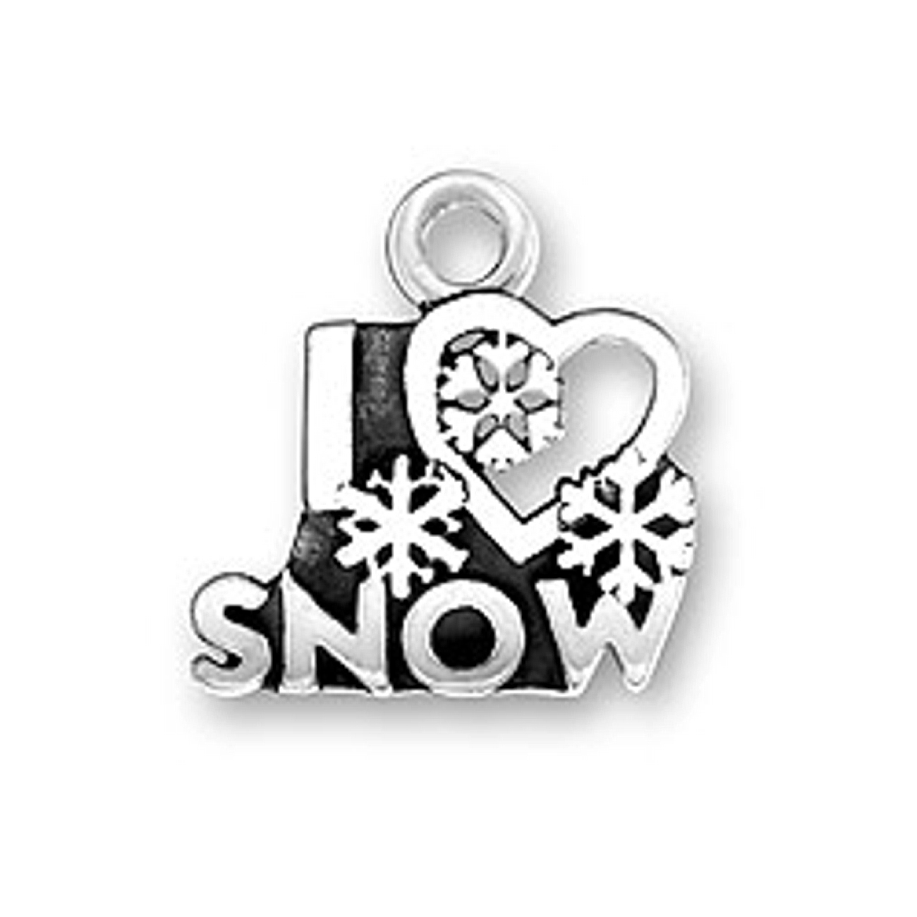 I LOVE SNOW Snowflake Word Charm I LOVE SNOW Snowflake Word Charm