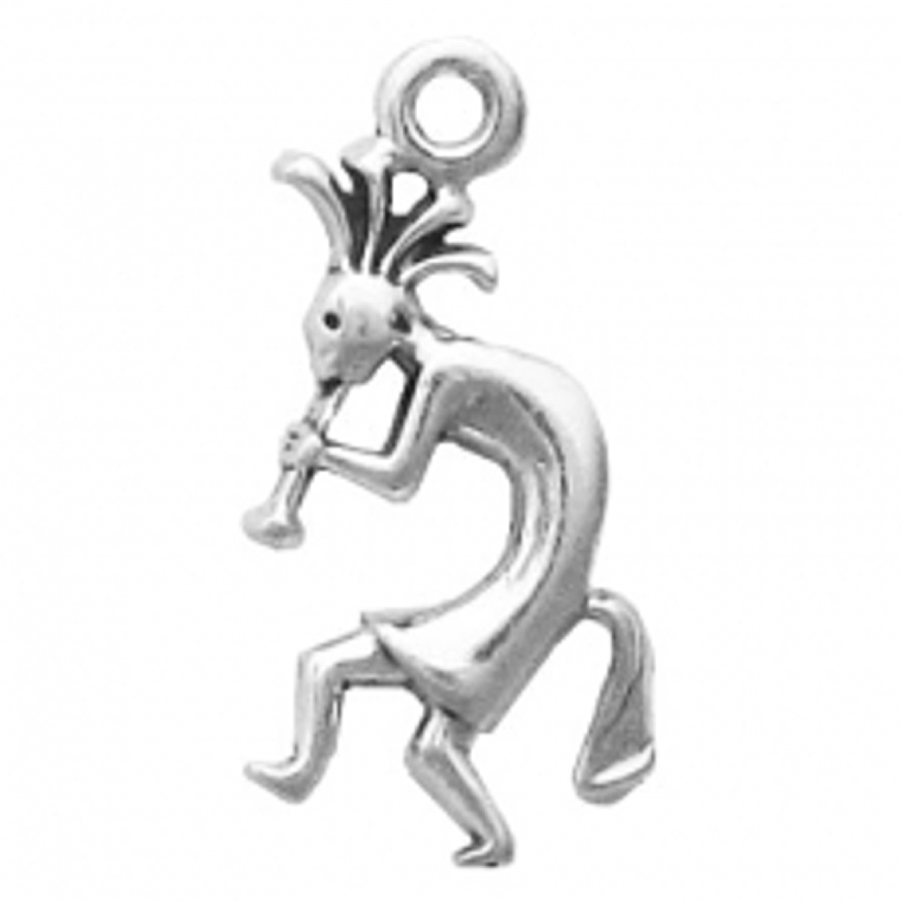 Mini Flute Playing Kokopelli Facing Left Charm