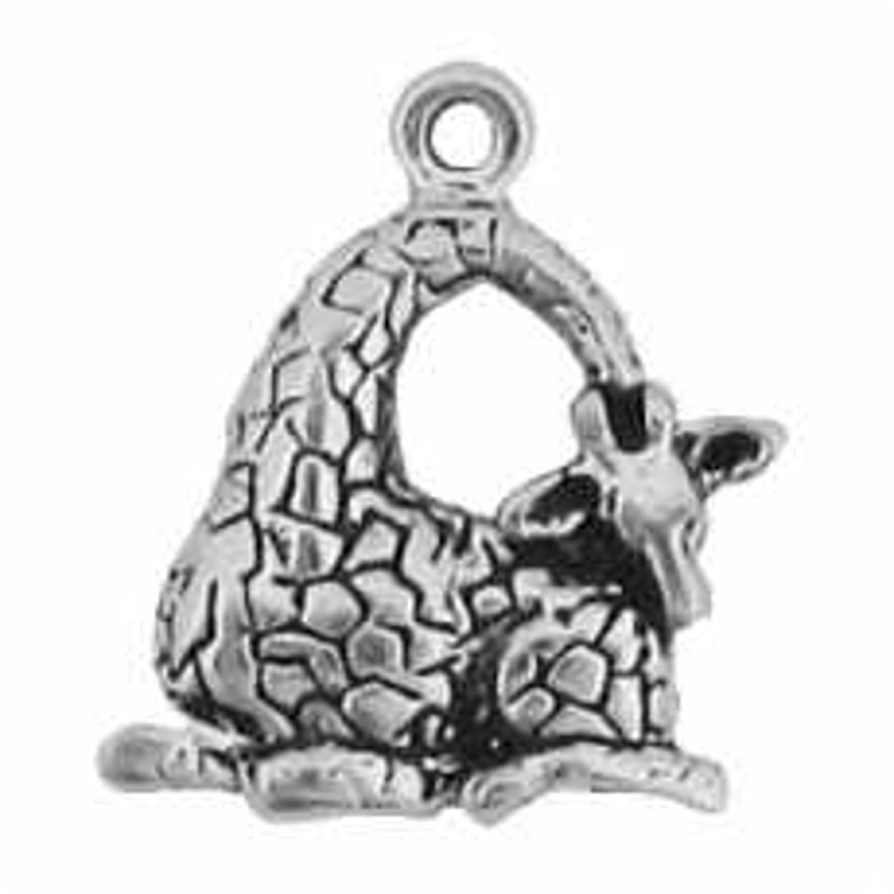 Mini Sitting Giraffe Head Down Charm