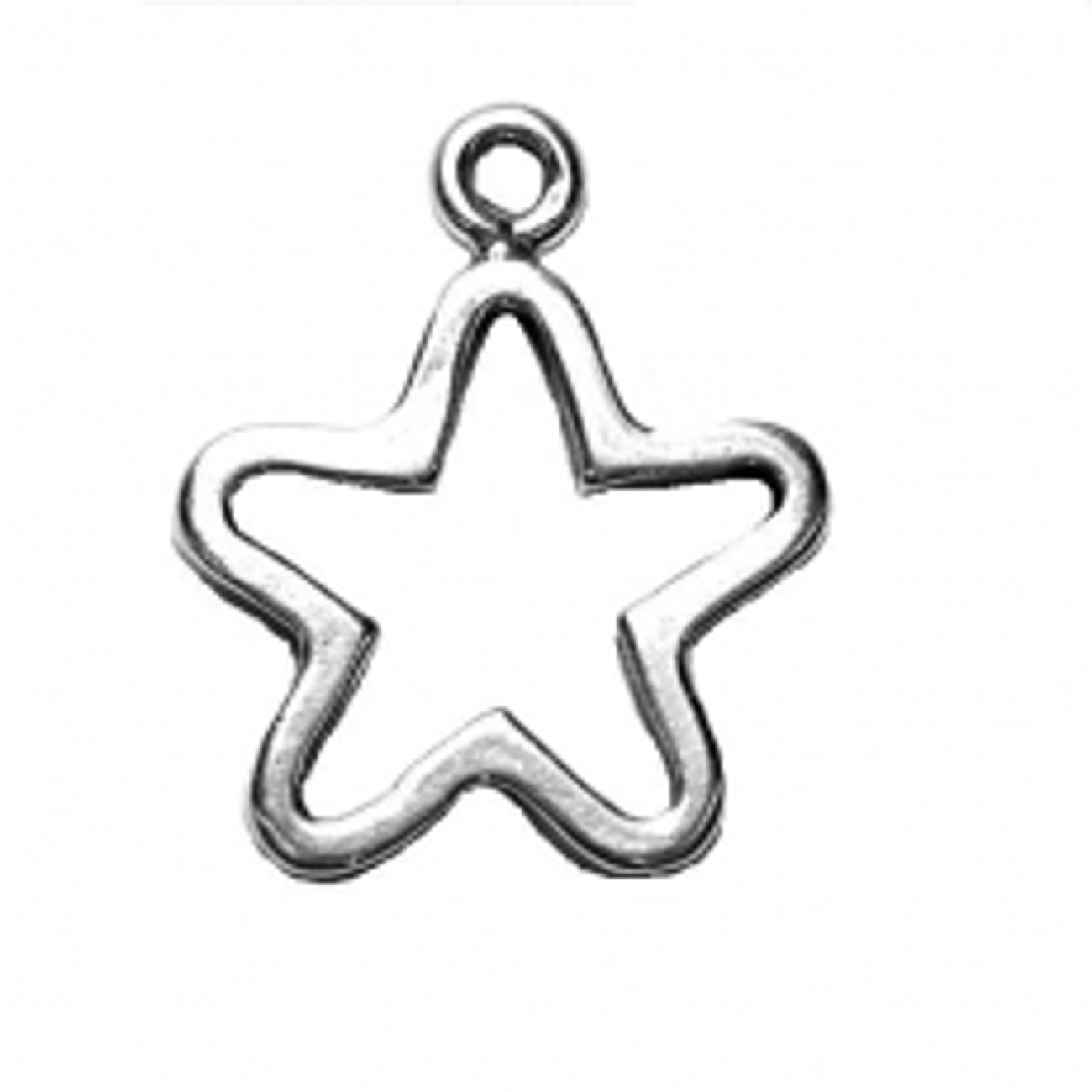 3D Open Star Charm