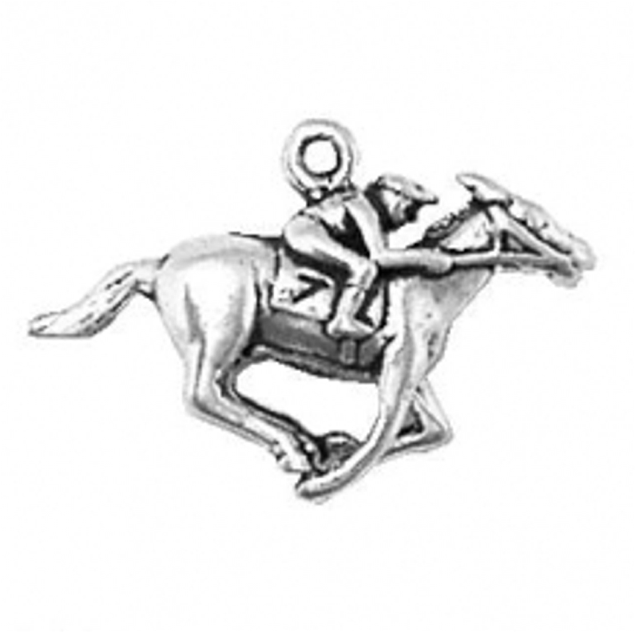 3D Race Horse And Jockey Rider Charm