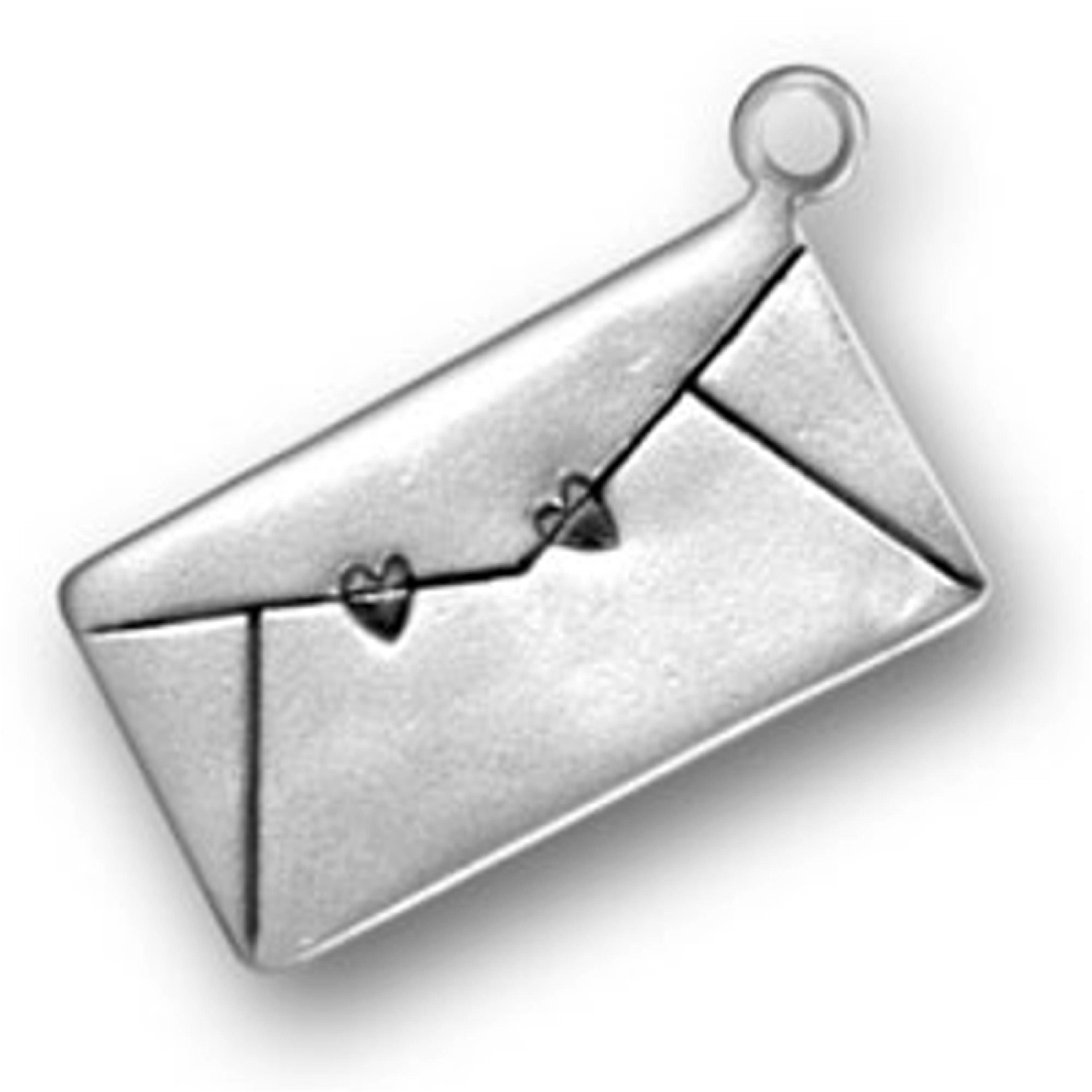 Small Love Letter Sealed With Hearts Charm Small Love Letter Sealed With Hearts Charm