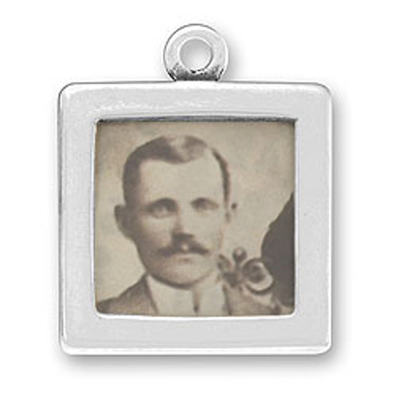 Two Sided Plain Square Frame Charm