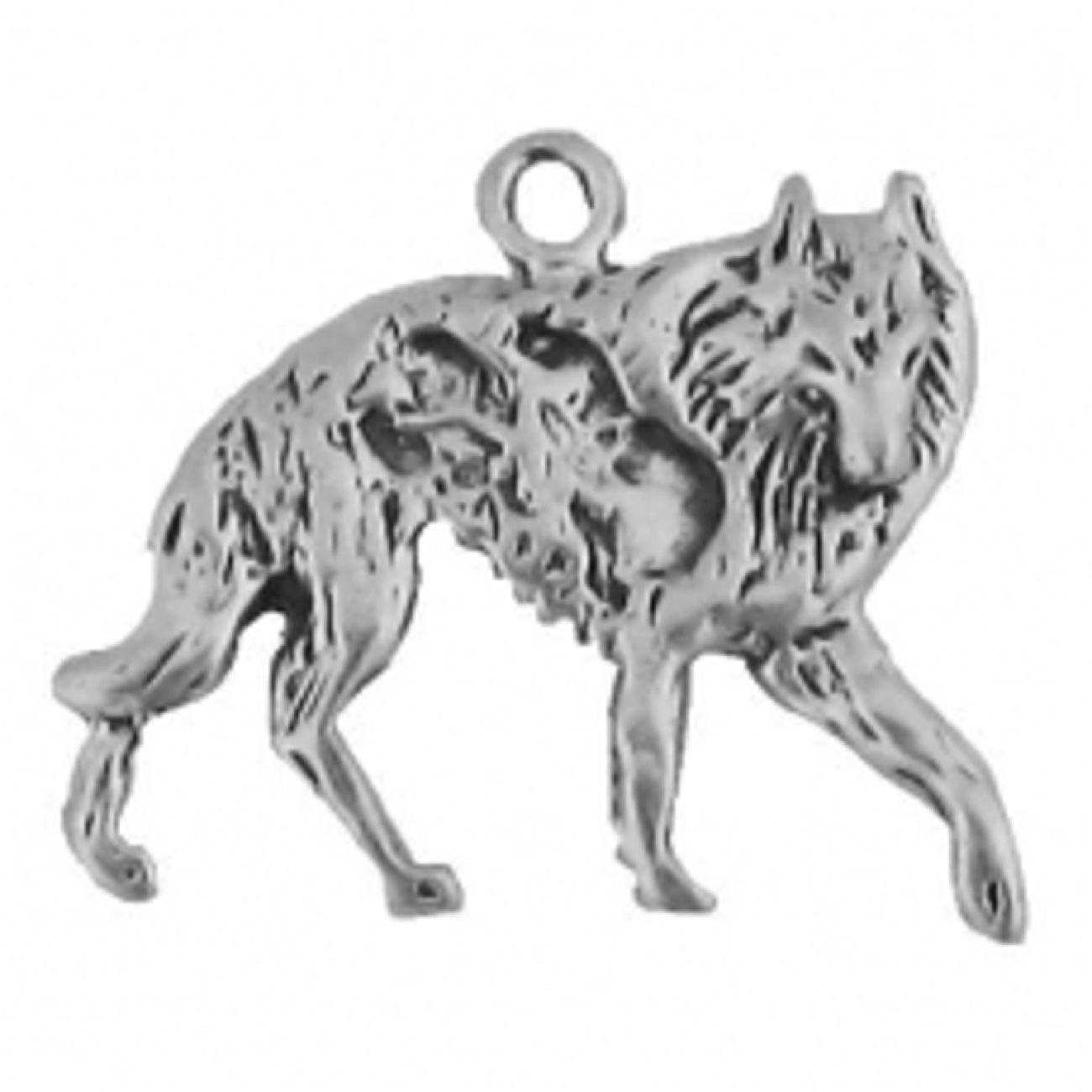 Wolf Facing Right On The Hunt Charm Wolf Facing Right On The Hunt Charm