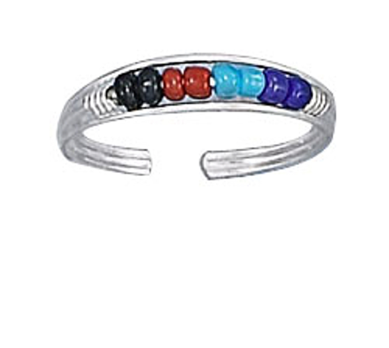 Multi Colored Beaded Toe Ring Multi Colored Beaded Toe Ring