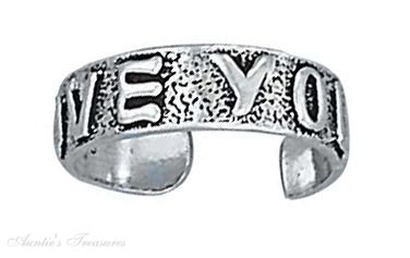 I Love You Message Toe Ring - Click Image to Close