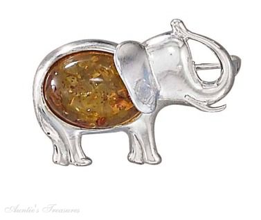 Amber Elephant Brooch Pin Amber Elephant Brooch Pin