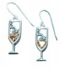Light Yellow Cubic Zirconia Bubbly Champage Glass Earrings