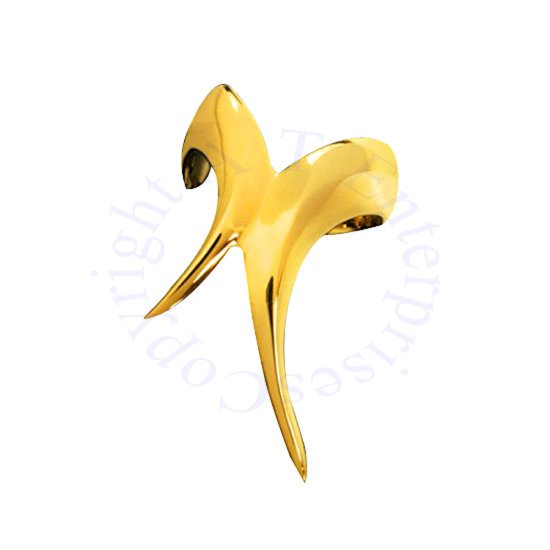 Gold Vermeil Left Only Double Fang Design Ear Cuff - Click Image to Close