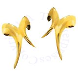 Gold Vermeil Left And Right Double Fang Design Ear Cuff Set