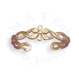 14kt Gold Plated Lightly Twisted Rope With Flower Adjustable Toe Ring
