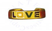 Enameled LOVE Word Hearts 14k Yellow Gold Thin Band Toe Ring